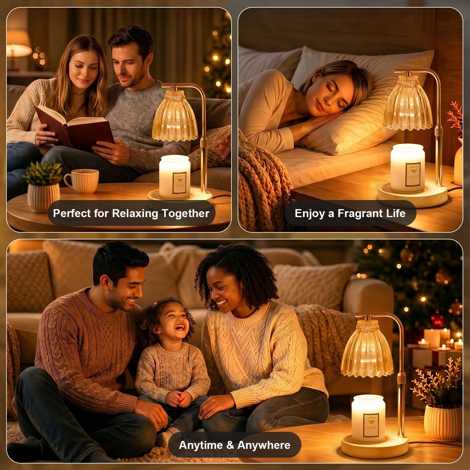 GKXLH Timer & Dimmable - Lampada scalda candela con 2 lampadine (strisce
