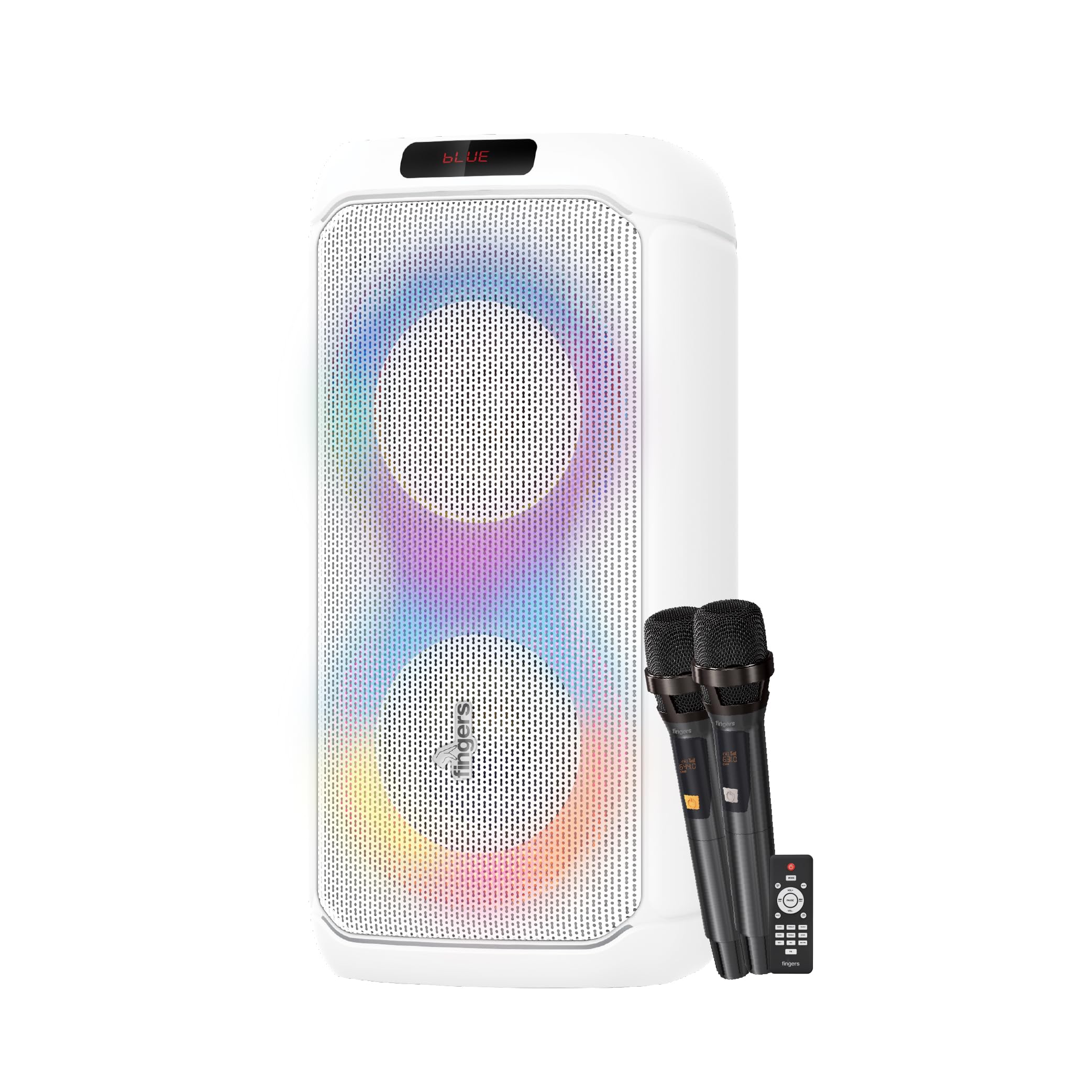 FINGERS SoulSound-64 70W Party Speaker with 2 Wireless U-Band Mics & Remote | 70W Soulful Sound | Up to 7-Hour Playtime | BT, USB, mSD, AUX, FM Radio, Mic Port | Built-in Mobile Slot-image-34