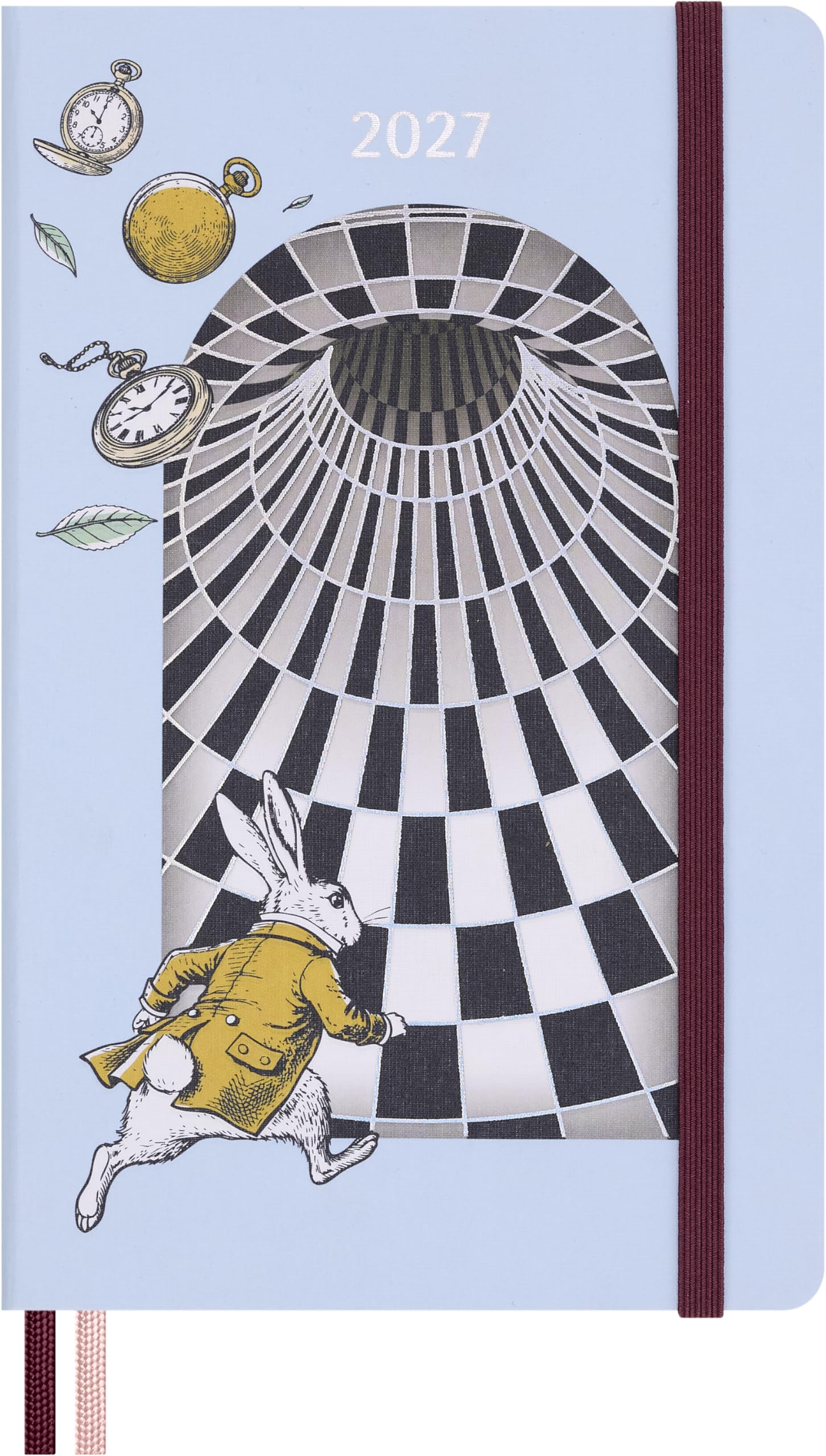 Moleskine Alice’s Adventures in Wonderland 12-Month Daily Planner 2027, Ruled with Hard Cover and Elastic Closure, White Rabbit, Large Size 13 x 21 cm