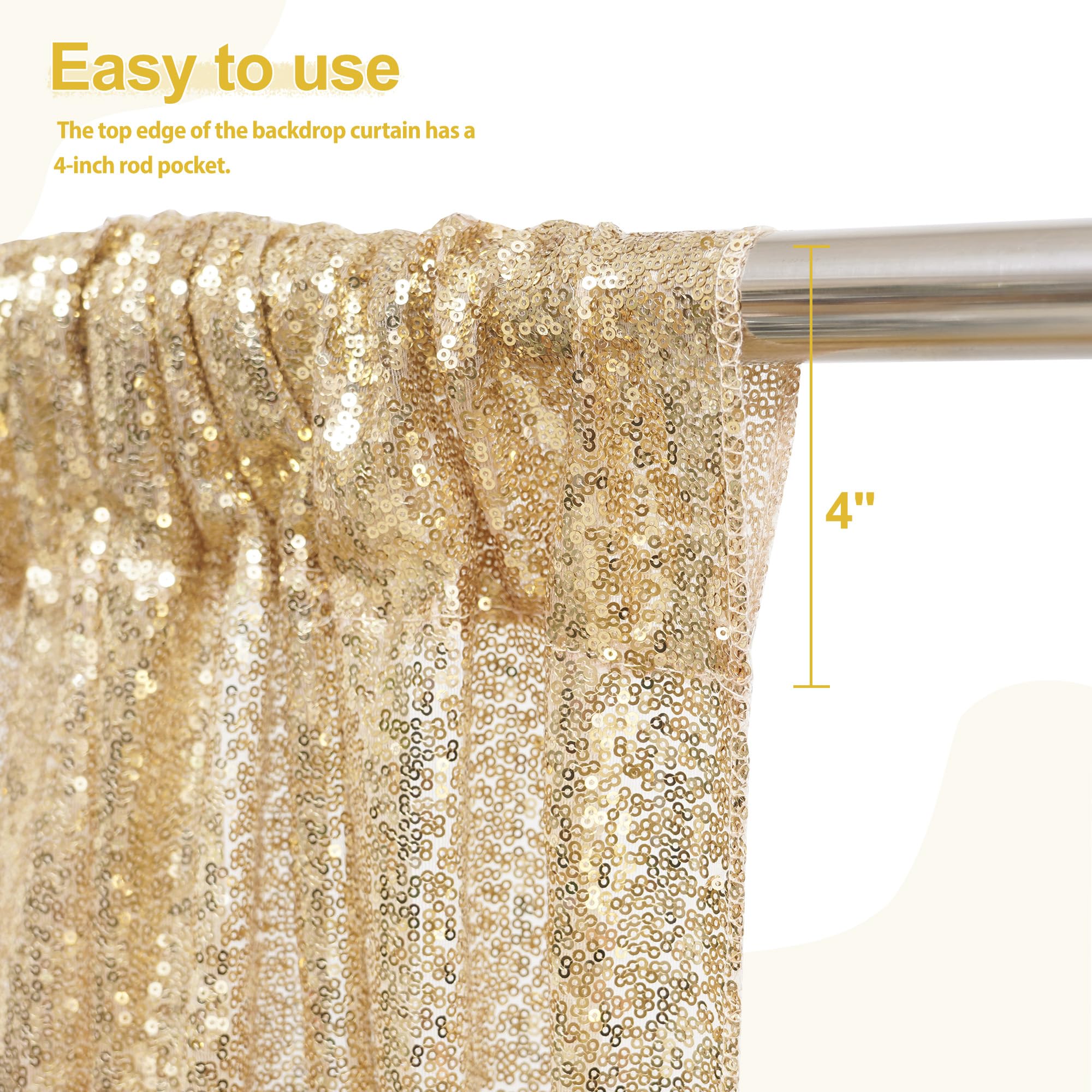 Sequin Backdrop 183x243cm Iridescent Shinny Sequin Photography Backdrop Party Prom Wedding Youtobe Banquet Photo Background (6x8 feet) — view 14