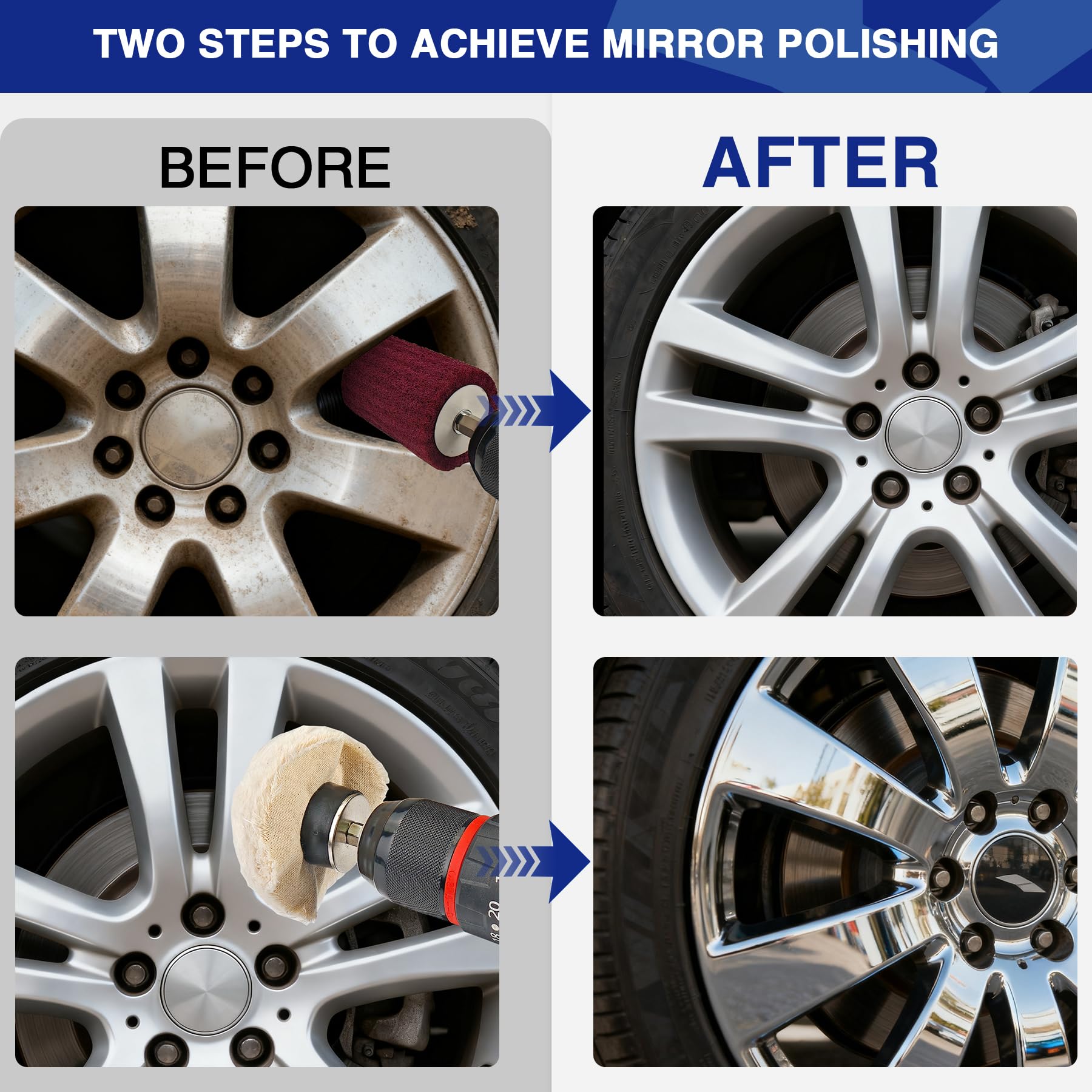 Buffing Wheels Kit - Rust Removal & Polishing -7 Buffing Wheels Kit - Rust Removal & Polishing -7