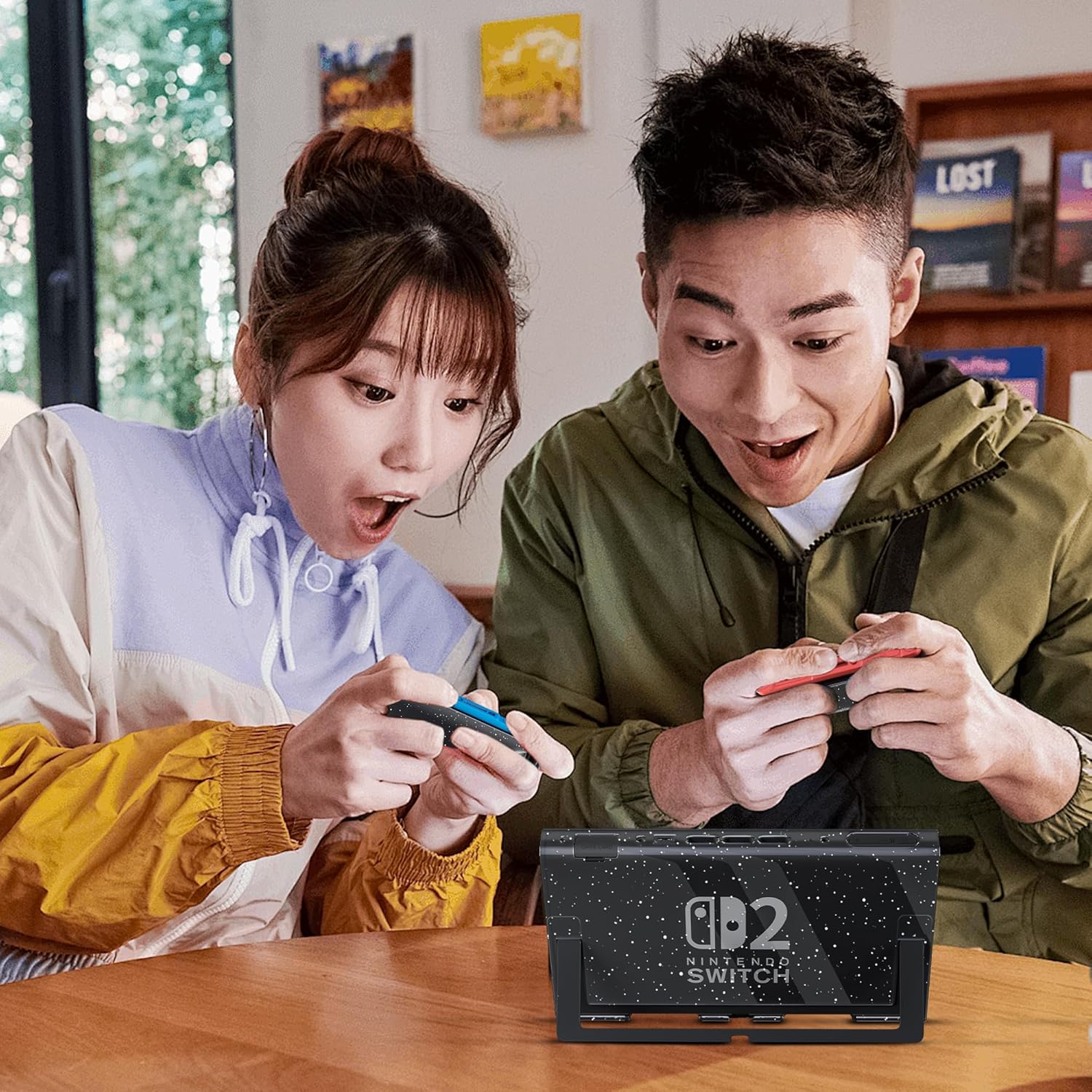 [Improved Version] GLDRAM Case for Nintendo Switch 2 (2025), Dockable Hard Shell PC Protective Cover with Split Design, Anti-Scratch Switch 2 Skin Accessories Protector - Clear Glitter - Image 7