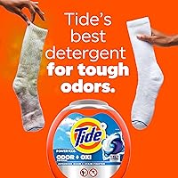 Vista 3 de Tide Odor Defense + Oxi Cápsulas de Detergente para Ropa, Aroma Original, 32 Unidades, Luchador Avanzado contra Olores + Manchas