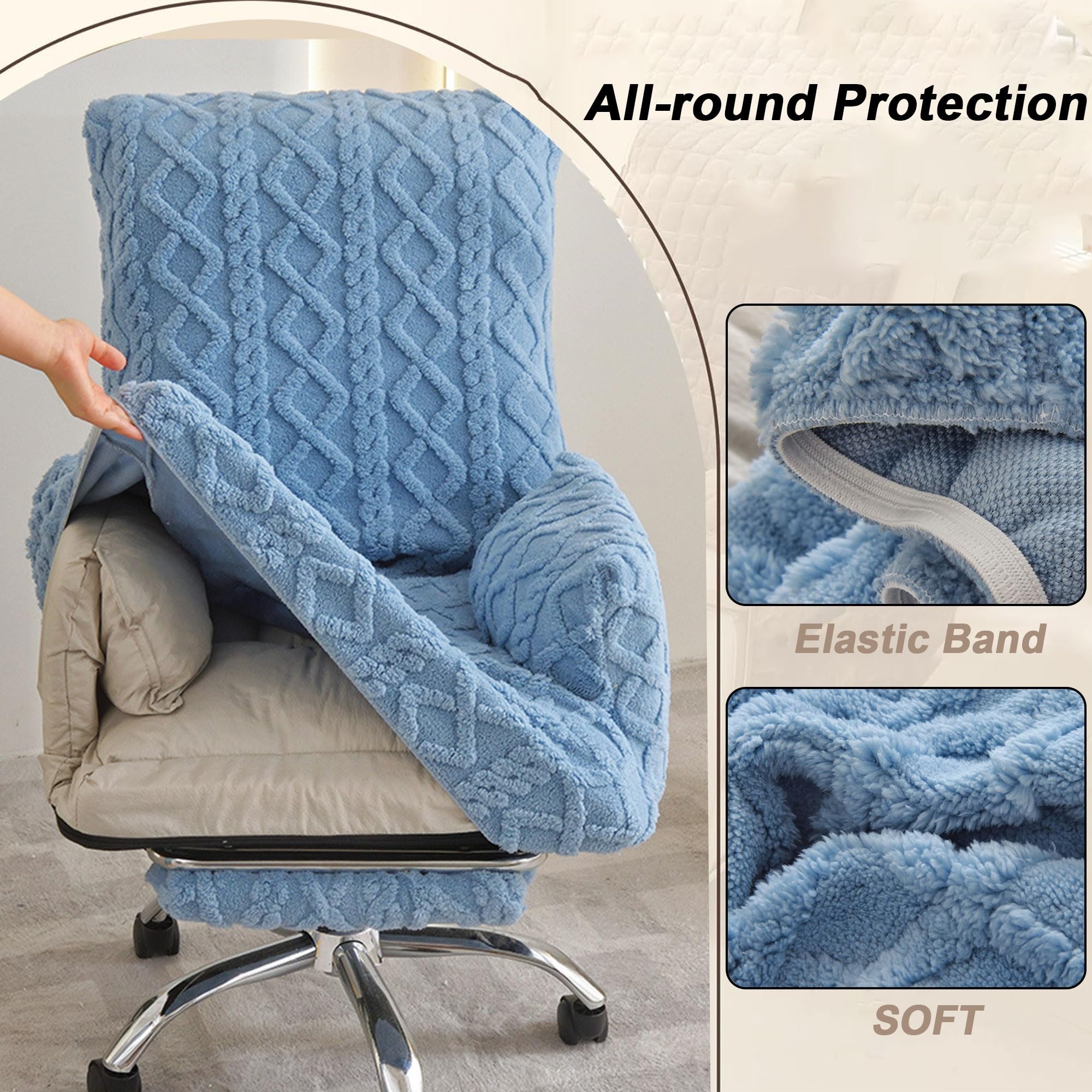 Générique Housse Canapé Relax Élastique Épaisse Protège-Pieds Anti-Poussière Lavable Machine Gris L