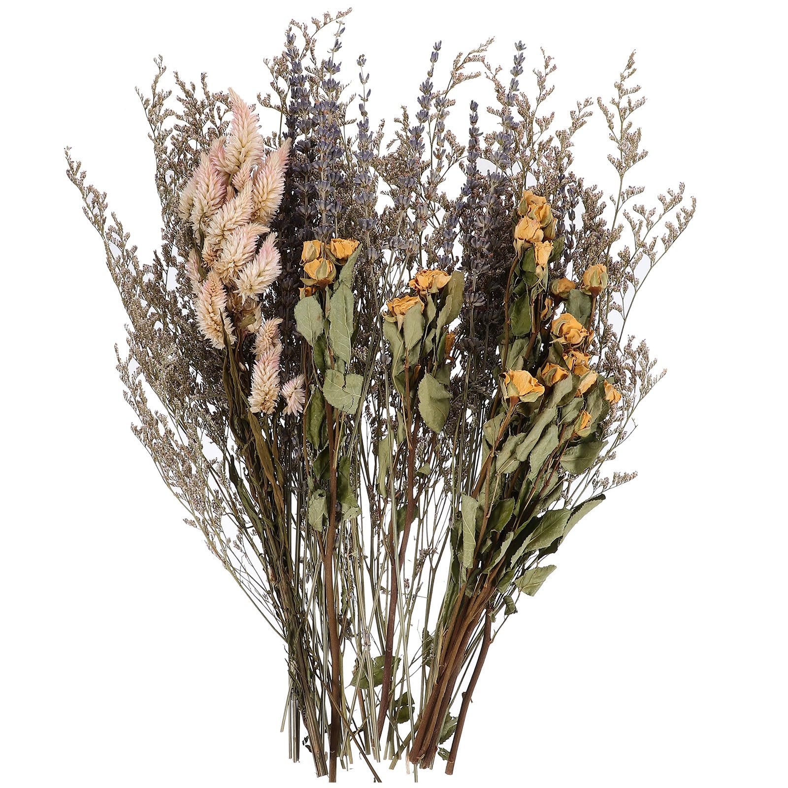 Ramo de Rosas Secas Natural y Lavanda Seca para Decoración del Hogar, Material de Relleno para Jarrones, Suministro DIY para Centros de Mesa y Manualidades, Ramo Seco Vintage