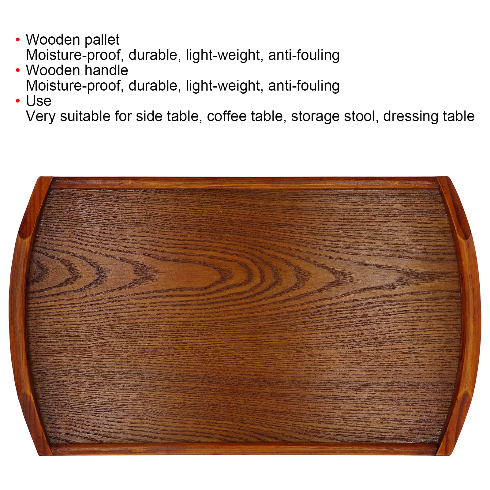 17,7 X 10,6 X 1,8 Zoll Großes Rechteckiges Holztablett, Tragbares Tee-Dessert-Obsttablett Mit Griff, Holz-Servierbrett Für Obst, Cupcakes Und Dekorative Kaffee-Tee-Platten