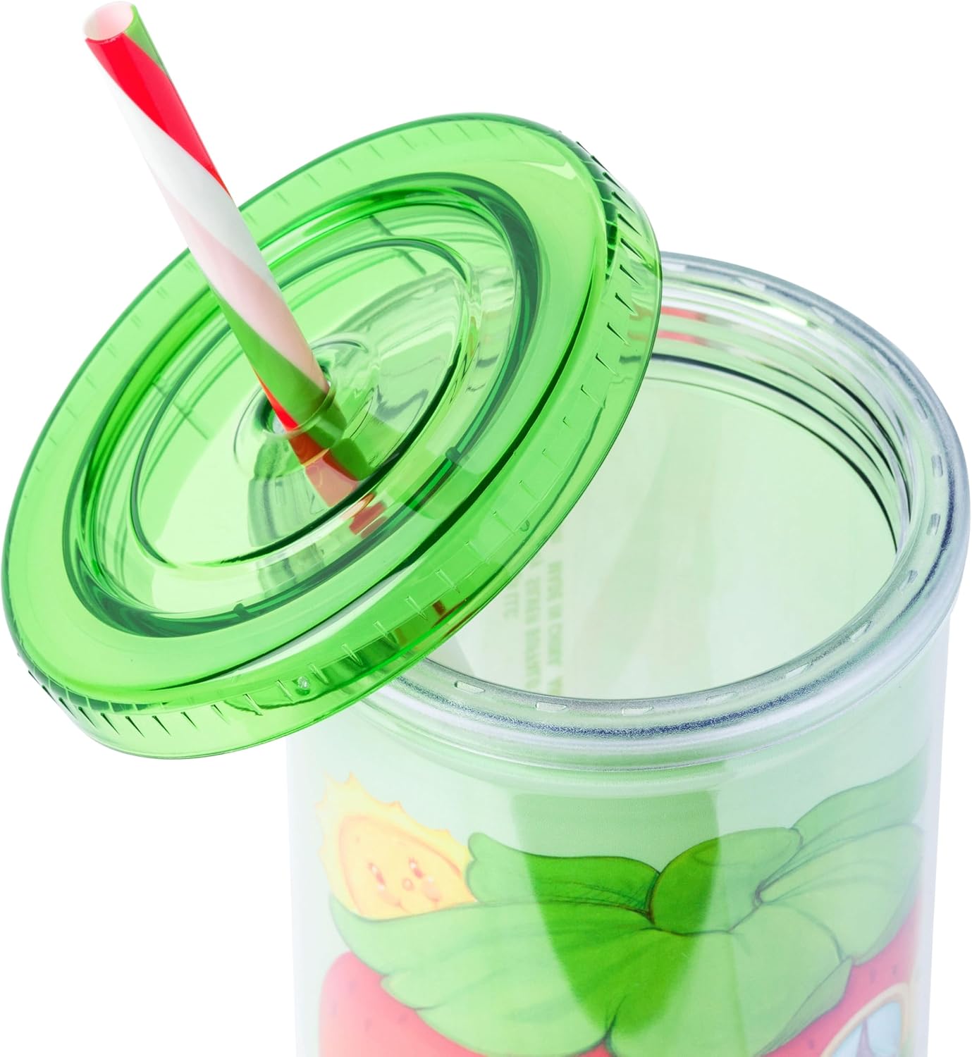 Silver Buffalo Strawberry Shortcake Strawberry House Plastic Tall Cold Cup with Lid and Straw, 20 Ounces - Image 4