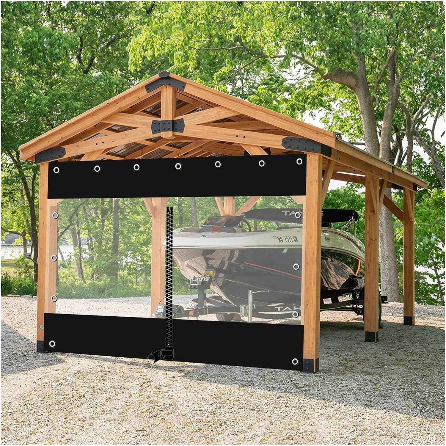 Heavy Duty Outdoor Waterproof Curtains Clear Vinyl Tarp Outdoor 0.5mm Transparent PVC Curtain Windproof and Rainproof Anti Aging Customizable Curtain(1x1.5m(3.3x5ft))