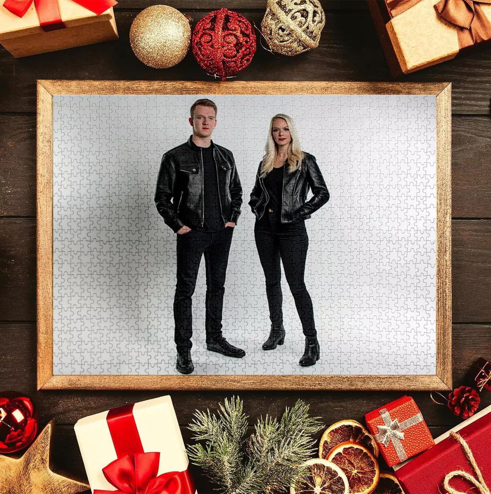 Puzzle Personalizado con Foto, Personalizada Rompecabezas Personalizado Diseña tu Logo Foto o Texto, Personalizado Navidad Halloween San Valentín Parejas Niños Familia Amigos h-933