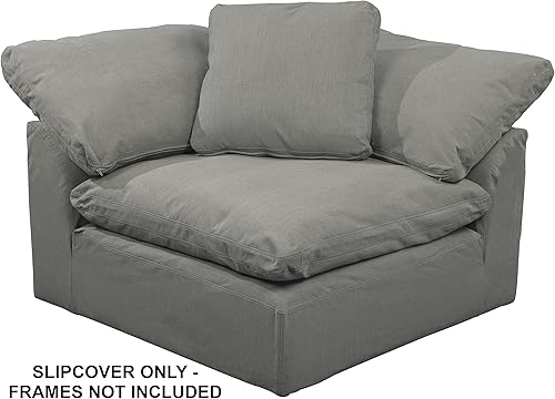 Miniatura 2 de Sunset Trading Cloud Puff Slipcover for 2 Piece Modular Large Loveseat | Sectional Sofa Cover | Performance Fabric | Gray