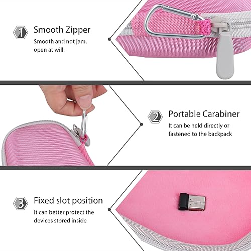 Vista 28 de co2CREA Funda de viaje rígida de repuesto para mouse inalámbrico Logitech MX Master 2S (funda negra + interior gris)