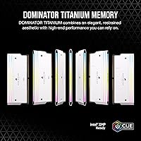 Vista 2 de CORSAIR Dominator Titanium RGB DDR5 RAM 32 GB (2 x 16 GB) DDR5 6000 MHz CL30 Intel XMP iCUE Memoria de computadora compatible - Blanco
