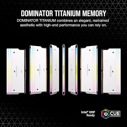 Miniatura 2 de CORSAIR Dominator Titanium RGB DDR5 RAM 64 GB (2 x 32 GB) DDR5 6600 MHz CL32 Intel XMP iCUE Memoria de computadora compatible - Blanco