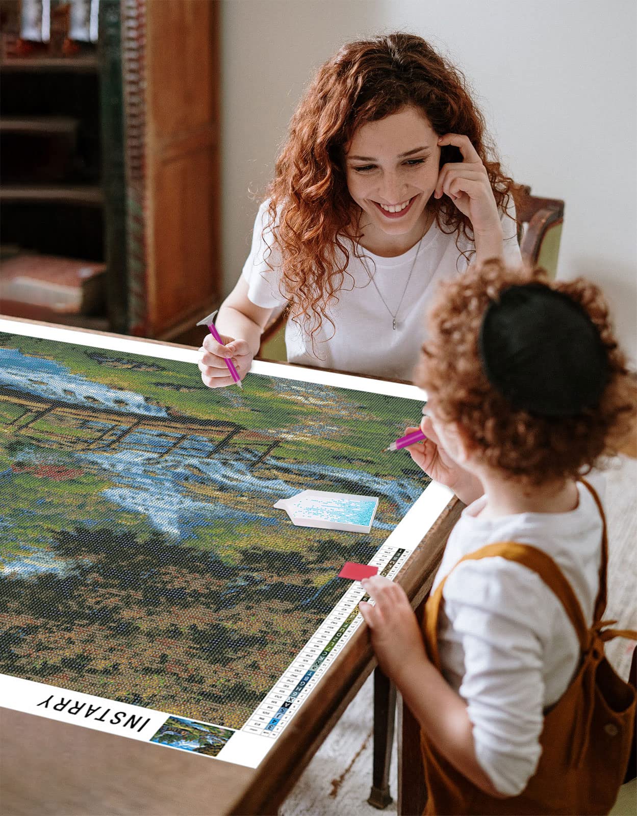 Instarry 5D Broderie Diamant Grand Format Paysage Rural Tableau Decoration Murale 120x60 cm