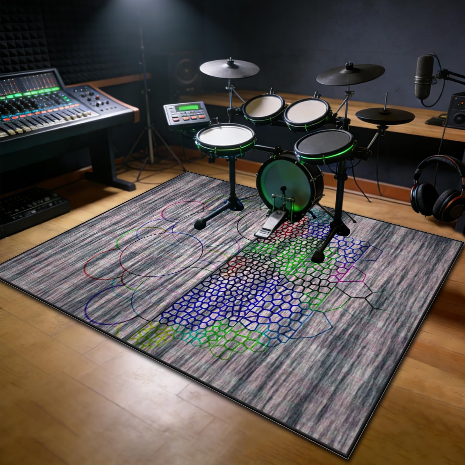 200 x 170 cm Dywan z baterią elektroniczną Dźwiękoszczelny Antypoślizgowy Dywan Pochłaniający Akustyczny Profesjonalna mata do instrumentów muzycznych do instrumentów muzycznych do gitary basowej