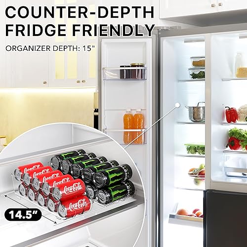 Miniatura 4 de Simple Houseware Organizador de latas surtido para refrigeradordespensa, juego de 4, transparente