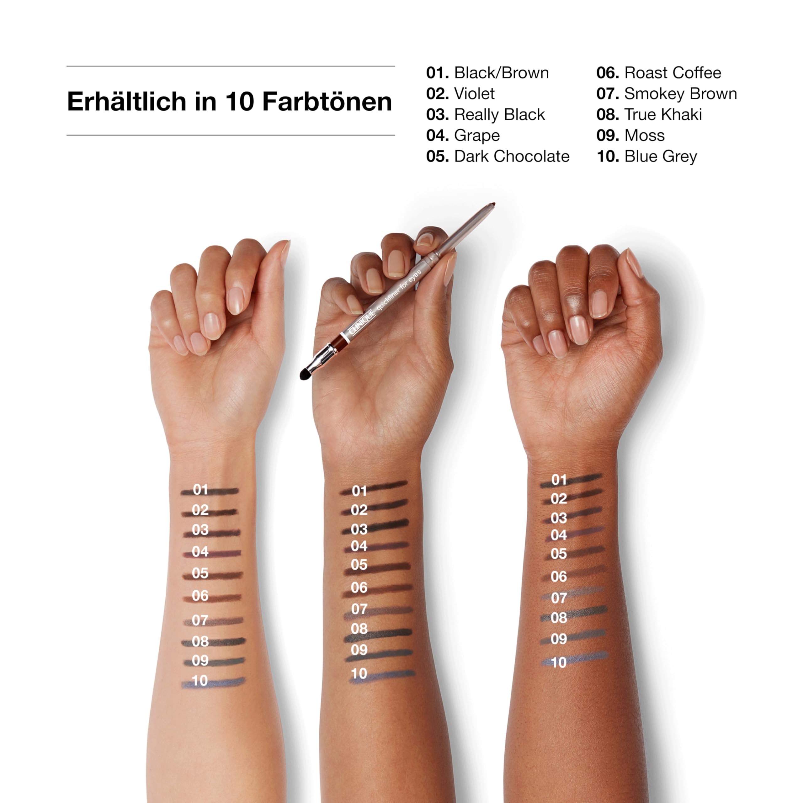 Clinique Quickliner™ For Eyes | Automatik-Eyeliner-Stift zum Herausdrehen | Wasserfest + wischfest + sicher für empfindliche Augen