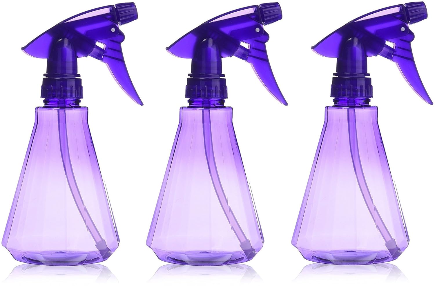 Bar5F Pack of 3 Empty Plastic Spray Bottle 12 Oz, Clear Purple