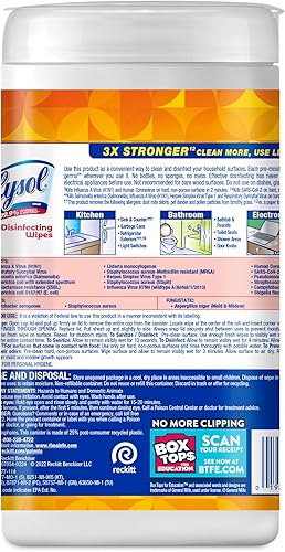Miniatura 34 de Lysol Paquete de toallitas desinfectantes, artículos esenciales para el hogar, apartamento, dormitorio, habitación y suministros de limpieza