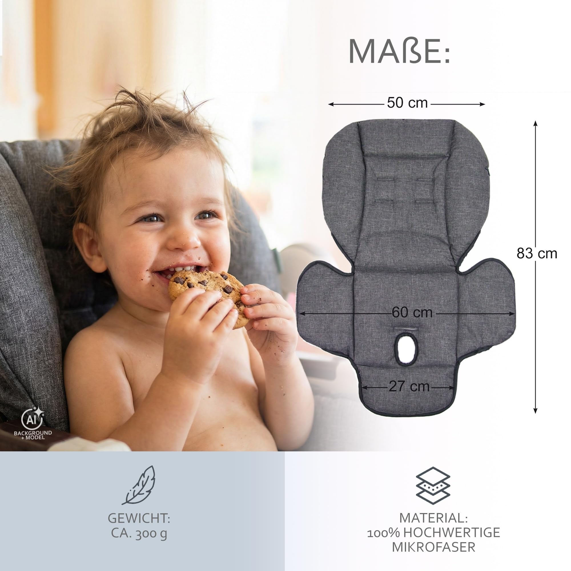 Bambiniwelt Housse de rechange compatible avec Peg Perego Prima Pappa-Diner (marine)
