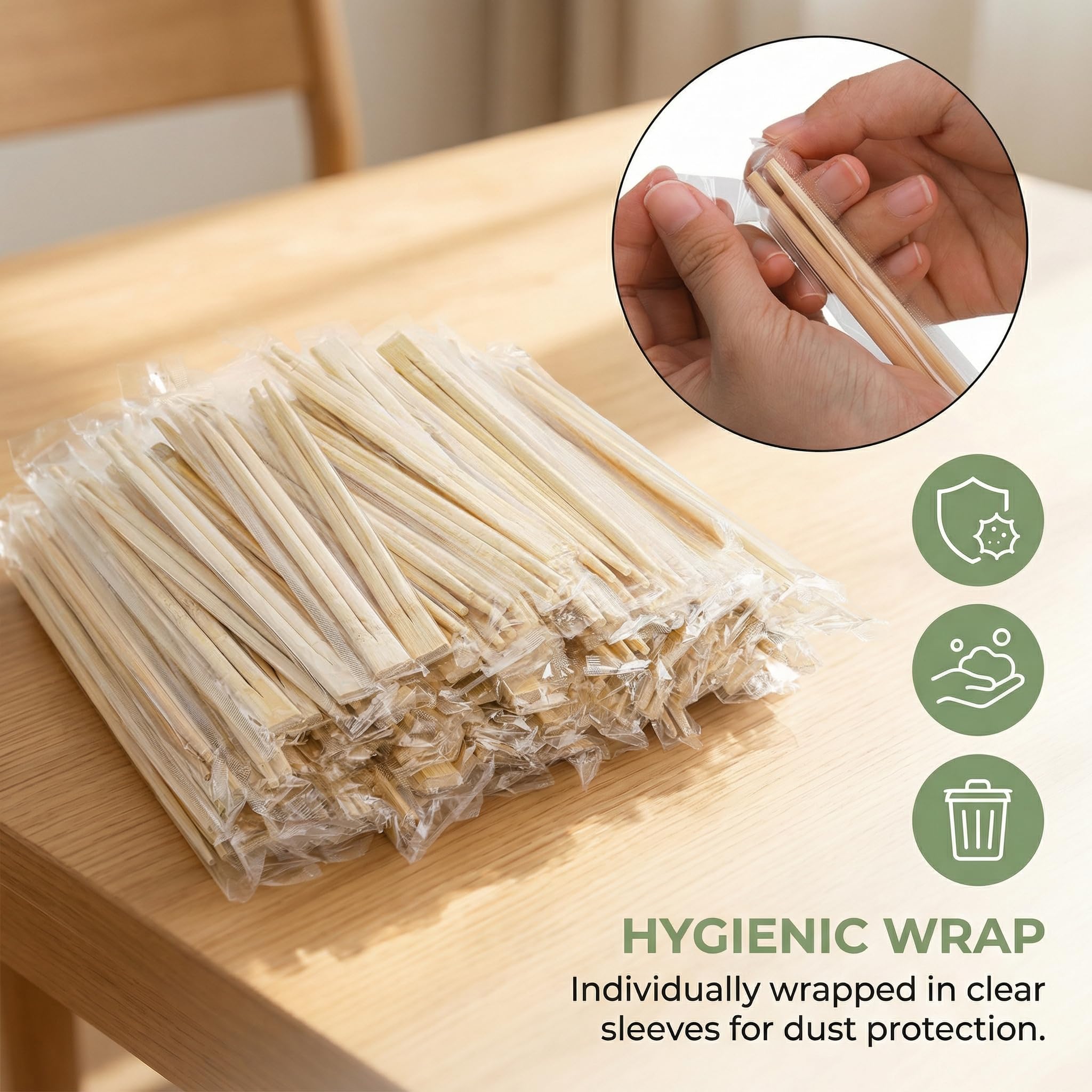 Bamboo Chopsticks - 360 Pairs Disposable -5