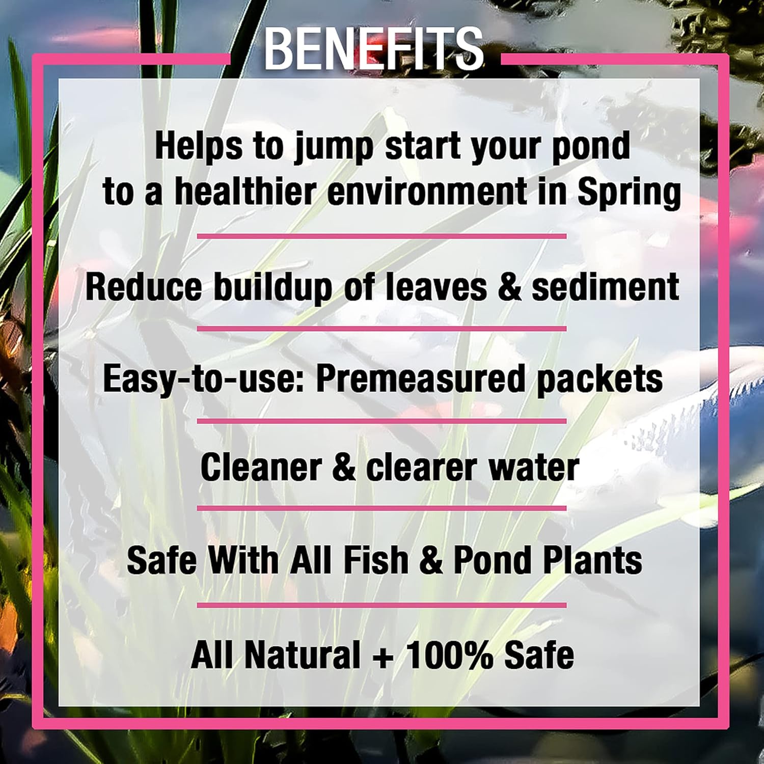 MICROBE-LIFT 10XSSCX1 Spring and Summer Pond and Outdoor Water Garden Cleaner, Safe for Live Koi Fish, Plant Life, and Decor, 16 Ounces