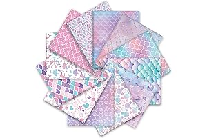 Whaline 12Pcs Mermaid Fabric Bundles: Dive into a Sea of Shimmering Scales
