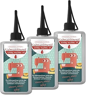 Original Syprin Nähmaschinenöl Feinmechaniköl Universalöl Schmieröl | Harz- & Säurefrei | Ideal für feinmechanische Komponenten: Nähmaschine, Türen 3x100 ml