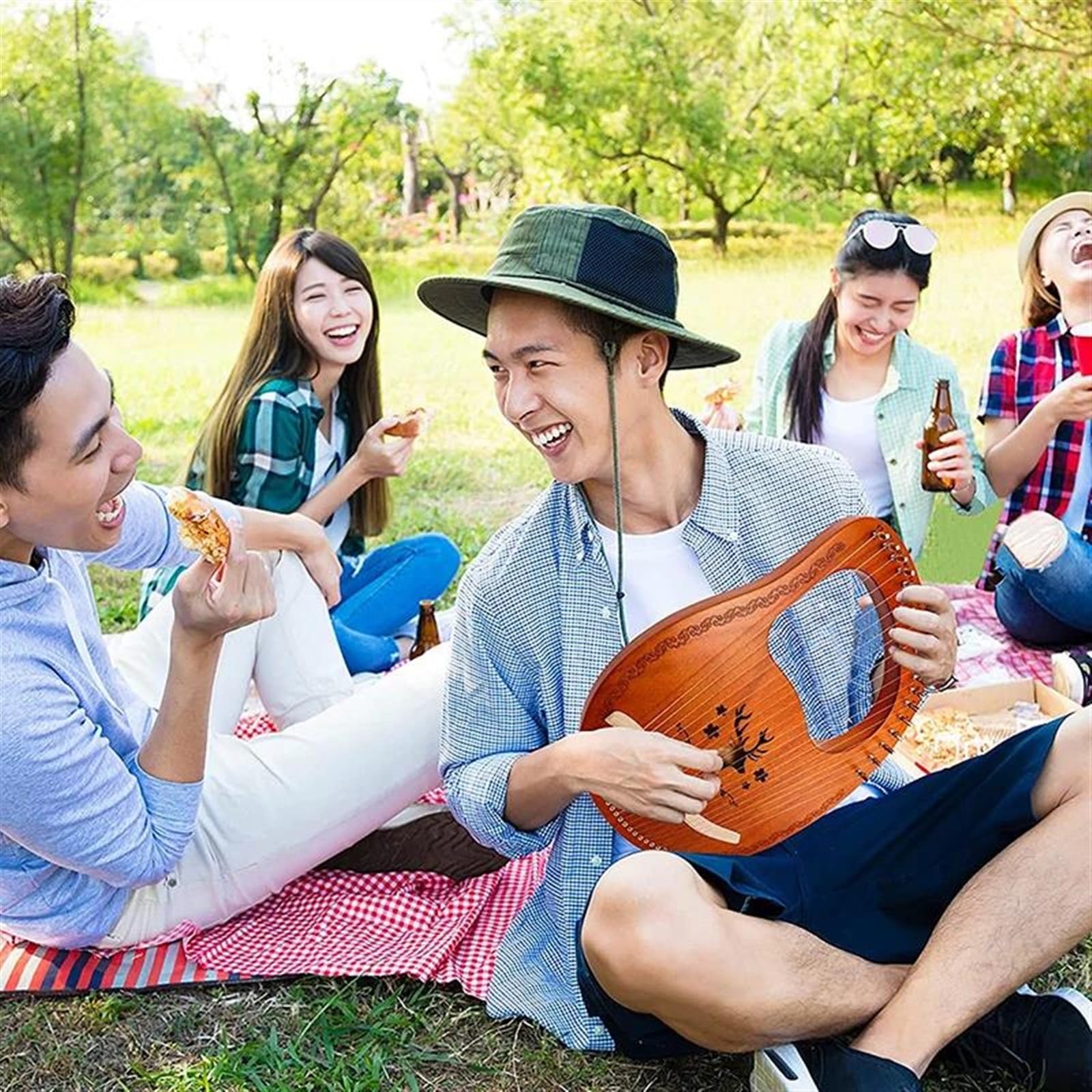 Adulti arpa Strumento Musicale Per Arpa A 19 Corde In Legno Di Mogano Per Gli Amanti Della Musica Classica Principiante Facile Da Imparare(Elk A)