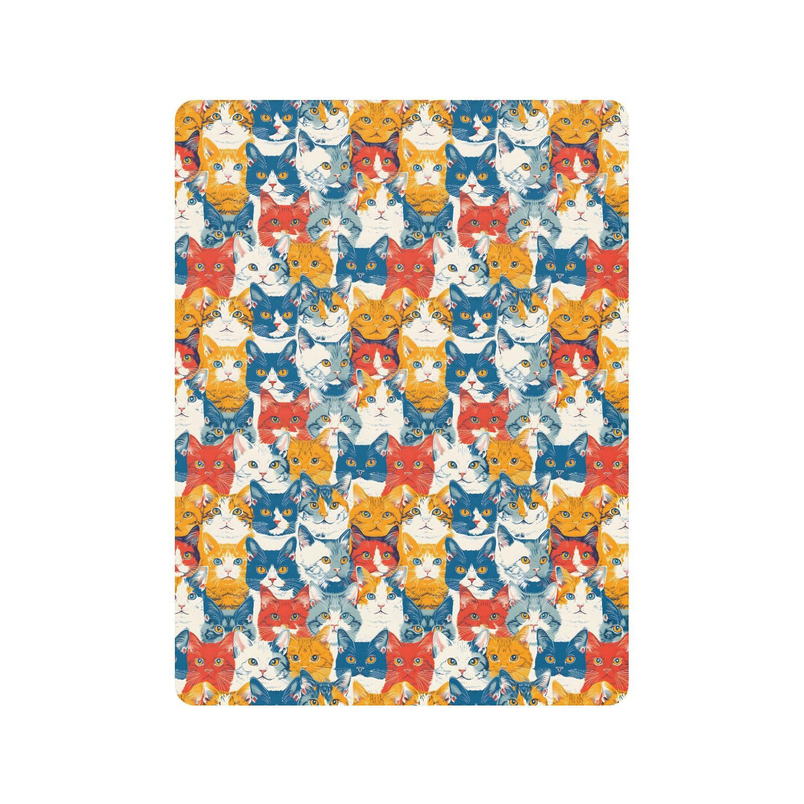 Drap-housse pour berceau de bébé motif chats aux couleurs vives pour garçons et filles, matelas standard doux, 71,1 x 132,1 cm