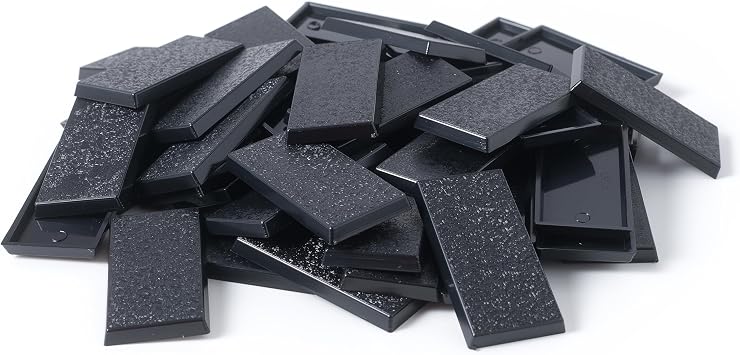 25x50mm Textured Plastic Rectangular Bases Wargames Table Top Games 60 Count