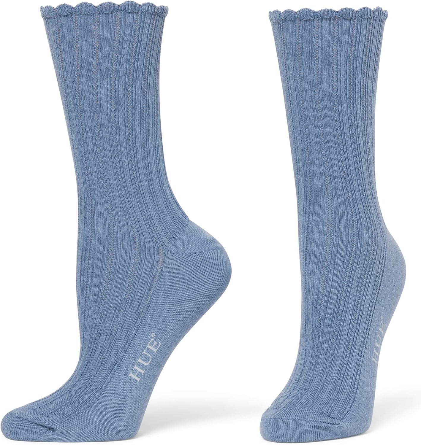 HUE Women’s Scalloped Pointelle Crew Sock - Image 5