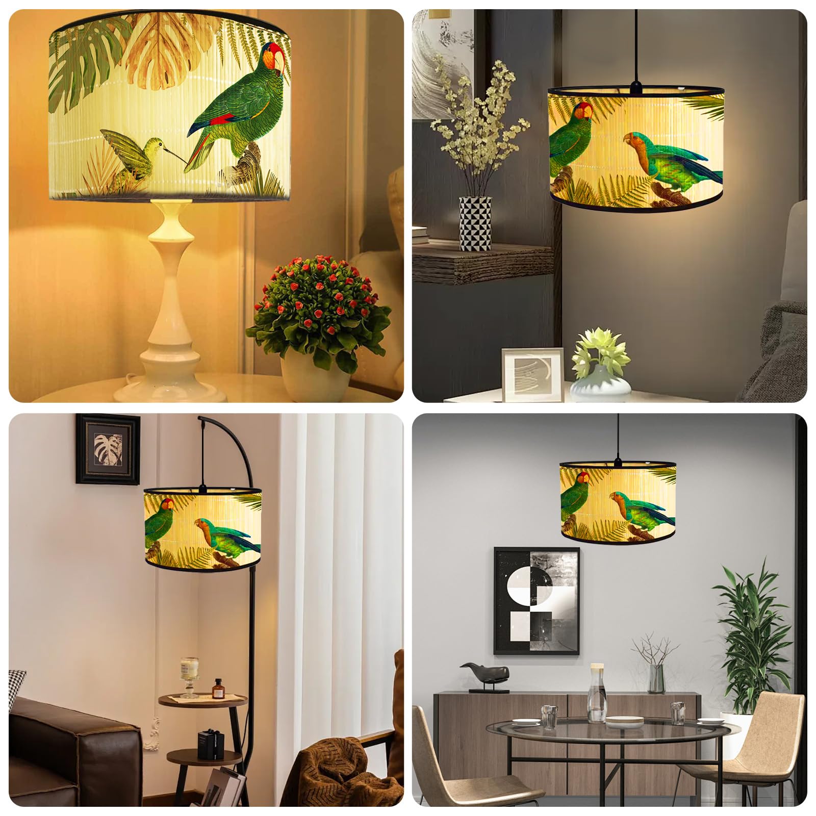 Klosz de lino para lámpara, abażur hecho a mano para lámpara de pie, lámpara colgante y lámpara de mesa, casquillo E27, luz antideslumbrante, Ø 30 cm x alt. 20 cm (color F)