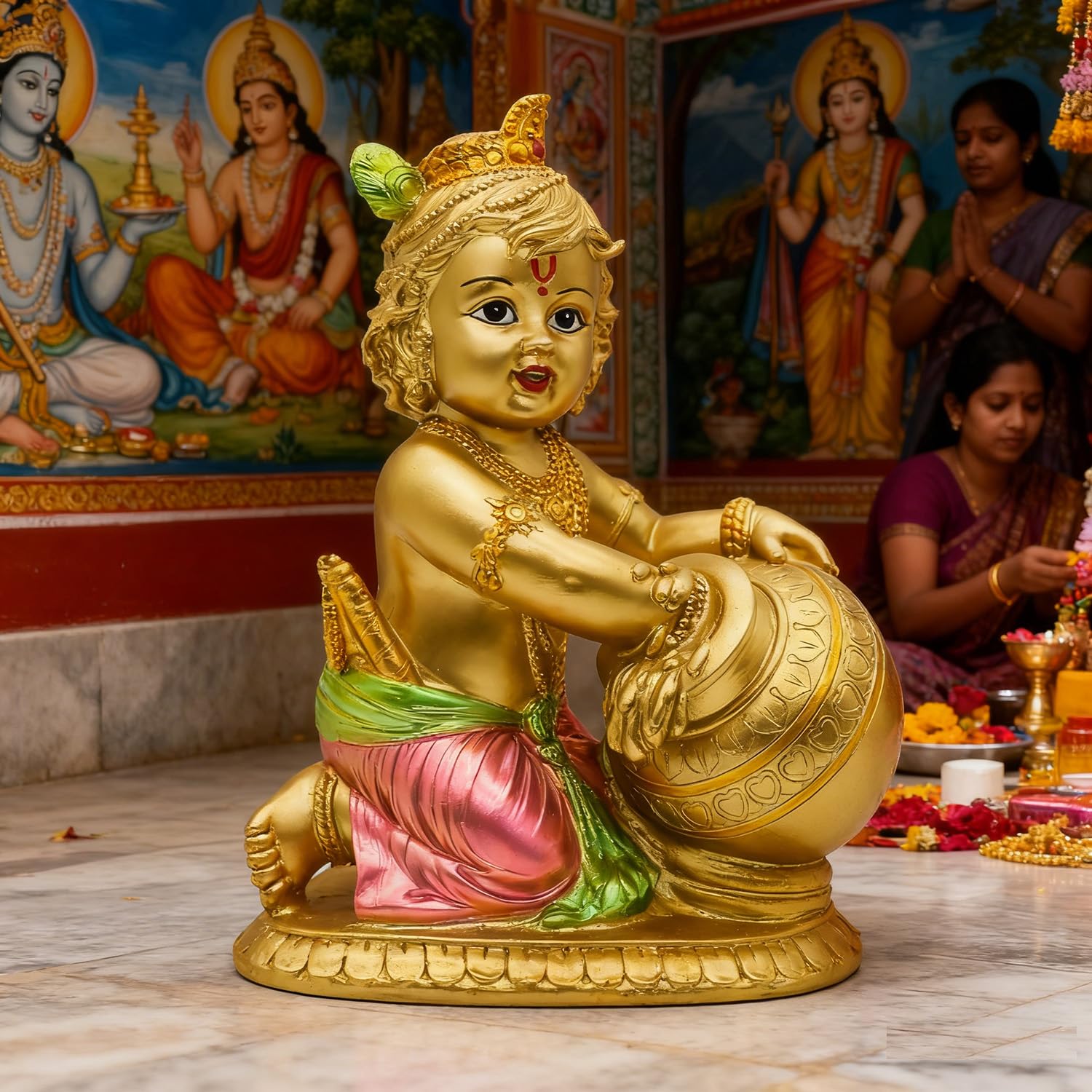 Amazon.co.jp: ヒンドゥー教の主の赤ちゃんクリシュナ像 – インドの