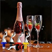 Vista 6 de Tapones de silicona para vino, 10 unidades, tapones de botella de bebida manual, reutilizables, a prueba de fugas, botella de vino, cierre
