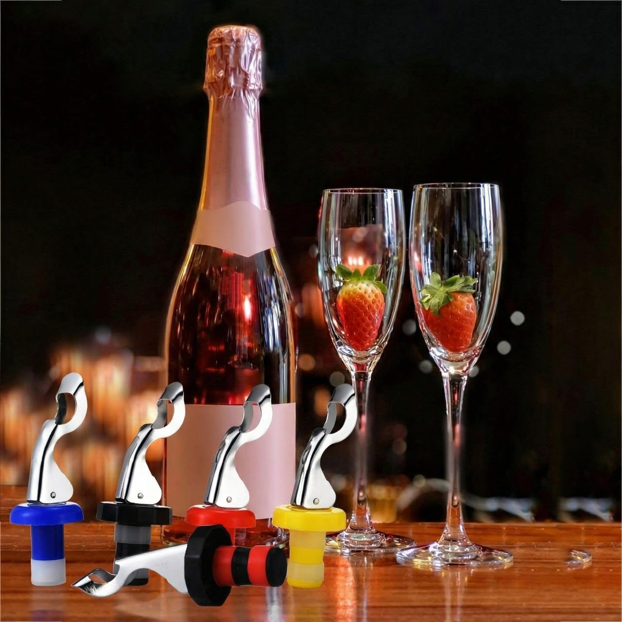 Blulu 10 Stück Weihnachten Silikon Weinstopfen Weinflaschen Stopfen Handbuch Weinflasche Cork Getränkeflasche Stopper für Wein Getränke Zubehör