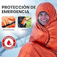 Vista 5 de Emergency Sleeping Bag for Survival Gear and Supplies Life Bivy Sack Waterproof Mylar Emergency Blankets for Survival Kit Car Camping Gear Hiking