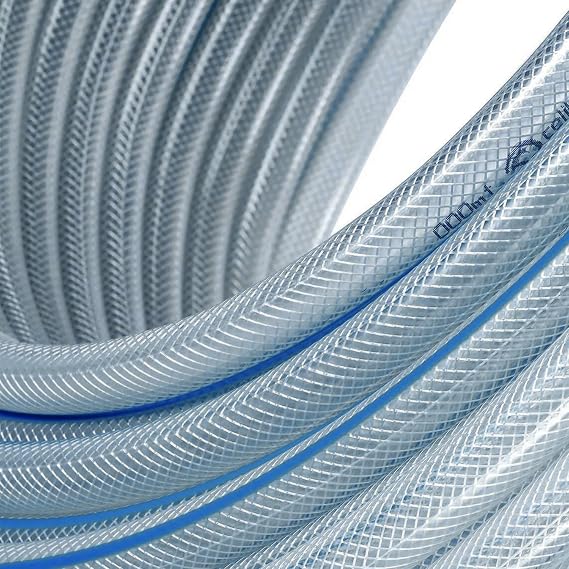 15 METERS Braided Transparent Garden Hose Durable 3 Tiers Sturdy Water Irrigation Washing Hose 12.5 mm 1/2