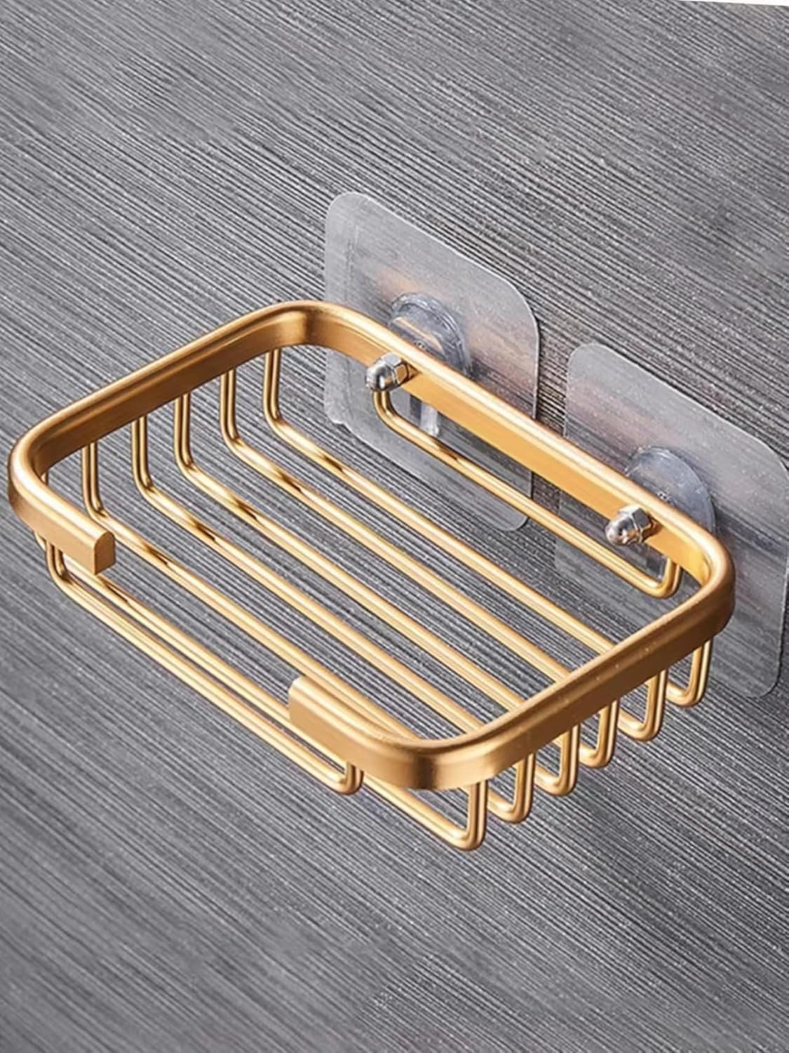 Gold Bar Soap Holder for Shower Wall,Stainless Steel Adhesive Soap Dish for Bathroom,Drill Free Soap Holder Storage Rack Holders Dispensers Soap Dishes, Bathroom Accessories
