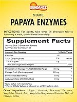 Vista 2 de Sundance Enzimas de papaya 100 tabletas masticables Sabor tropical natural Suplemento vegetariano, sin OMG y sin gluten