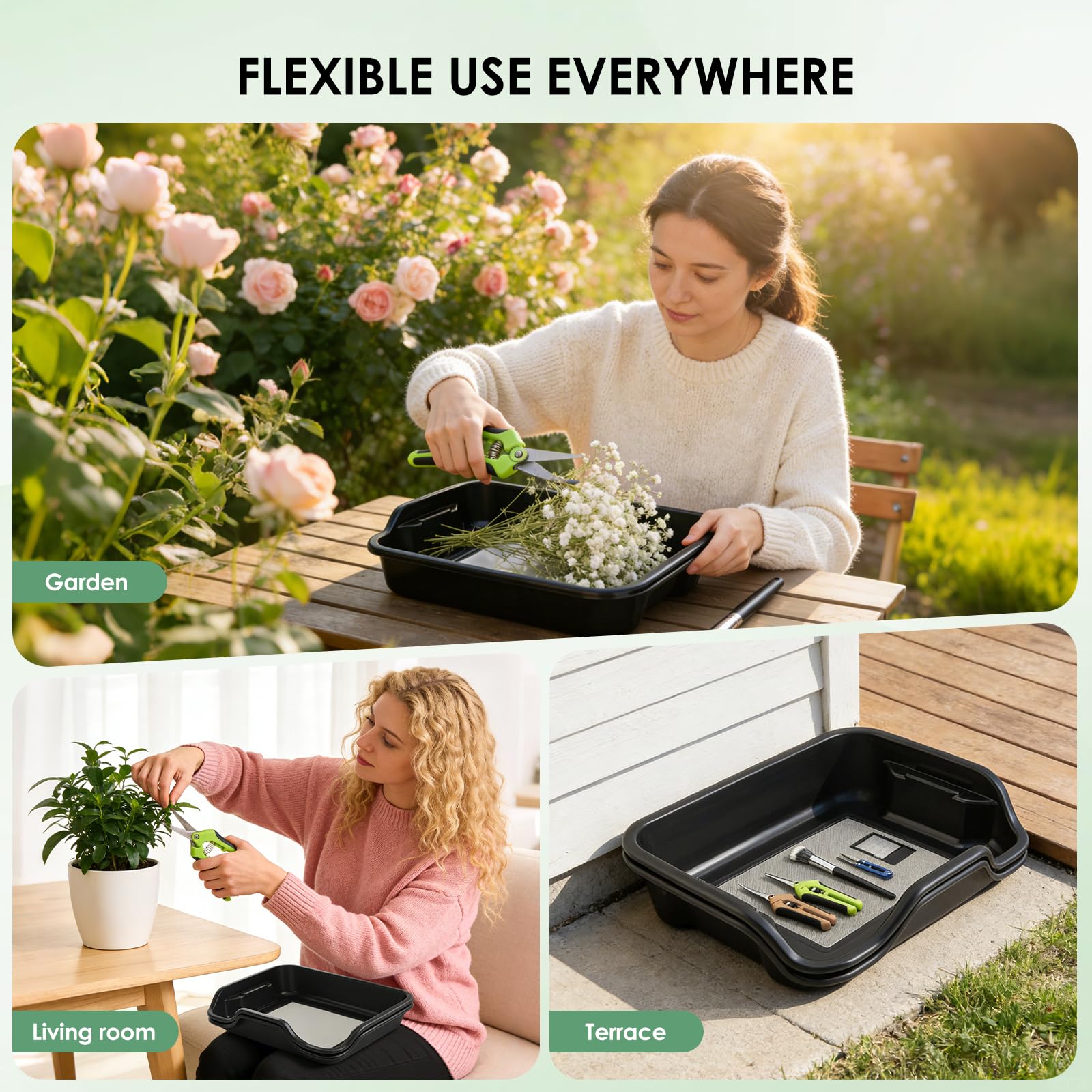 Trim Bin Set,mit 150 Micron Pollensieb,Scheren,Lupe & Bürste,Trimming Tray und Dry Sift Sieb,Trimming Tray für Pollen and Herbs