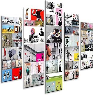 Giallobus - 5 Multi Pannello Art Board - Banksy - Banksy Collage 2 - Pannello PVC - 140x100