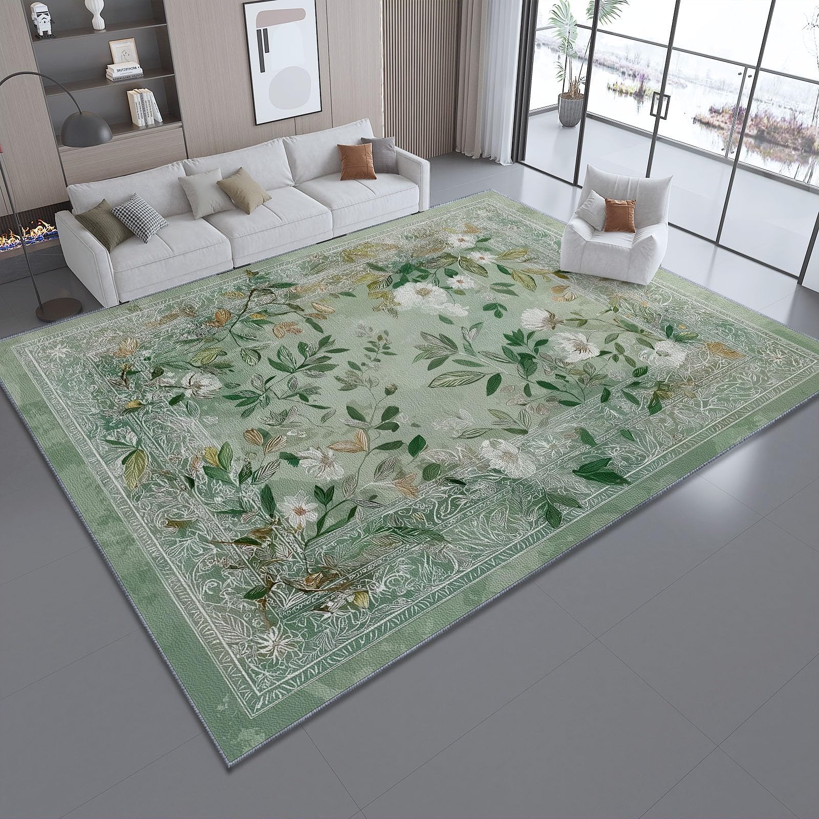 Tapis de salon bohème vert pour sublimer votre chambre ou votre entrée