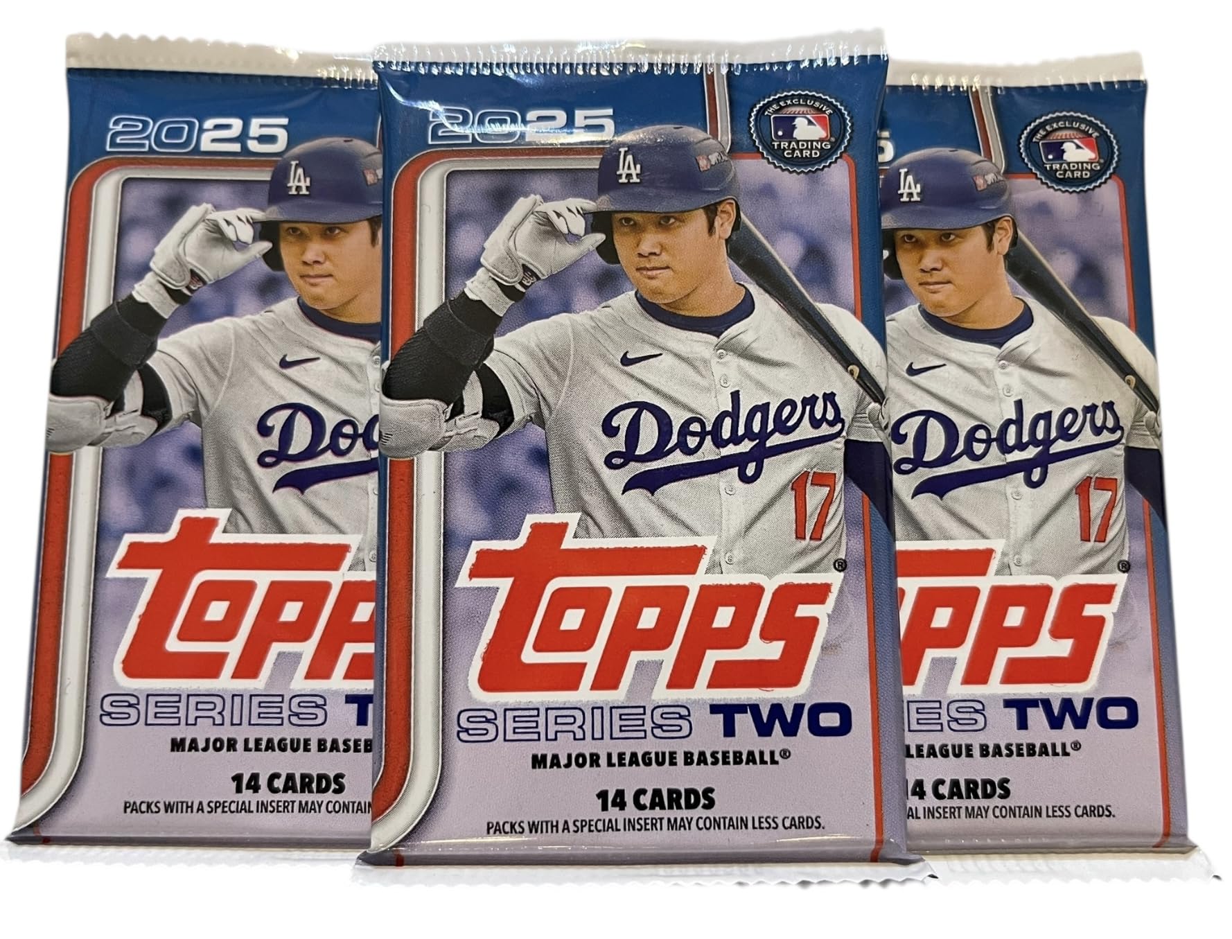 Photo 1 of Topps 2025 Series 2 Baseball MLB Trading Cards, 3 Packs, 14 Cards per Pack, 42 Cards Total