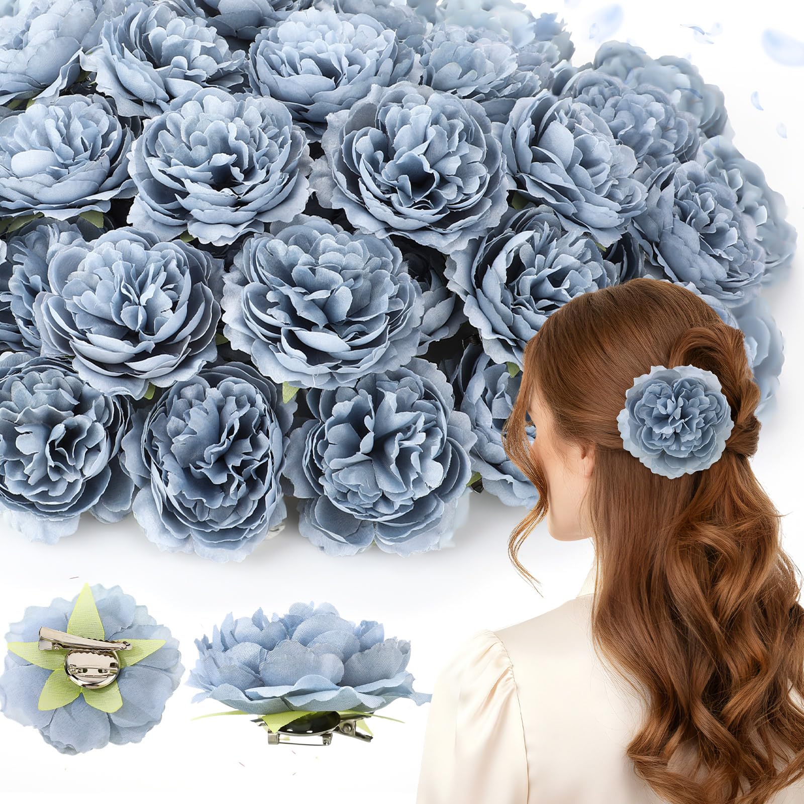 Photo 1 of Yuxung 40 Pack Peony Flower Hair Clips