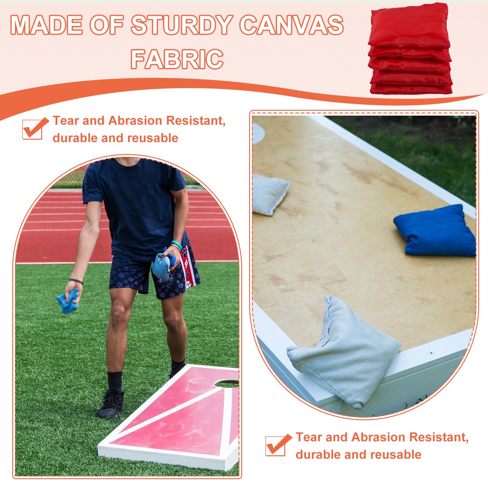 PATIKIL Sacchetti Portafagioli Per Cornhole – 2 Pezzi In Tela Gialla Con Riempimento In Plastica