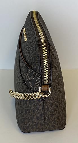 Miniatura 7 de MICHAEL Michael Kors Jet Set Travel MD Dome XCross Crossbody con bolsa de moneda SM TZ y gancho de bolso Michael Kors Signature MK Brown Signature