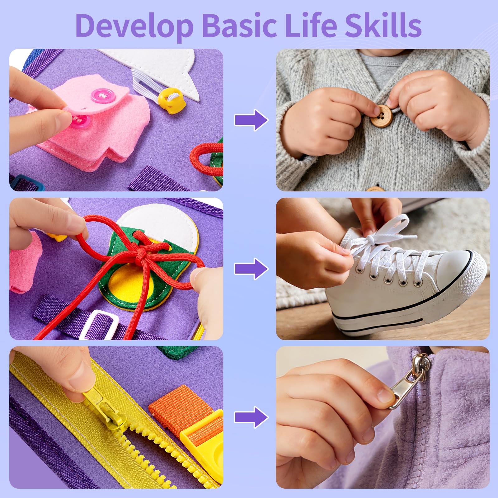 Tablero de actividades para niños pequeños, libro Montessori, regalo de cumpleaños para niñas, relleno de canasta de Pascua, libro de actividades de 12 páginas, juguetes sensoriales de aprendizaje 24