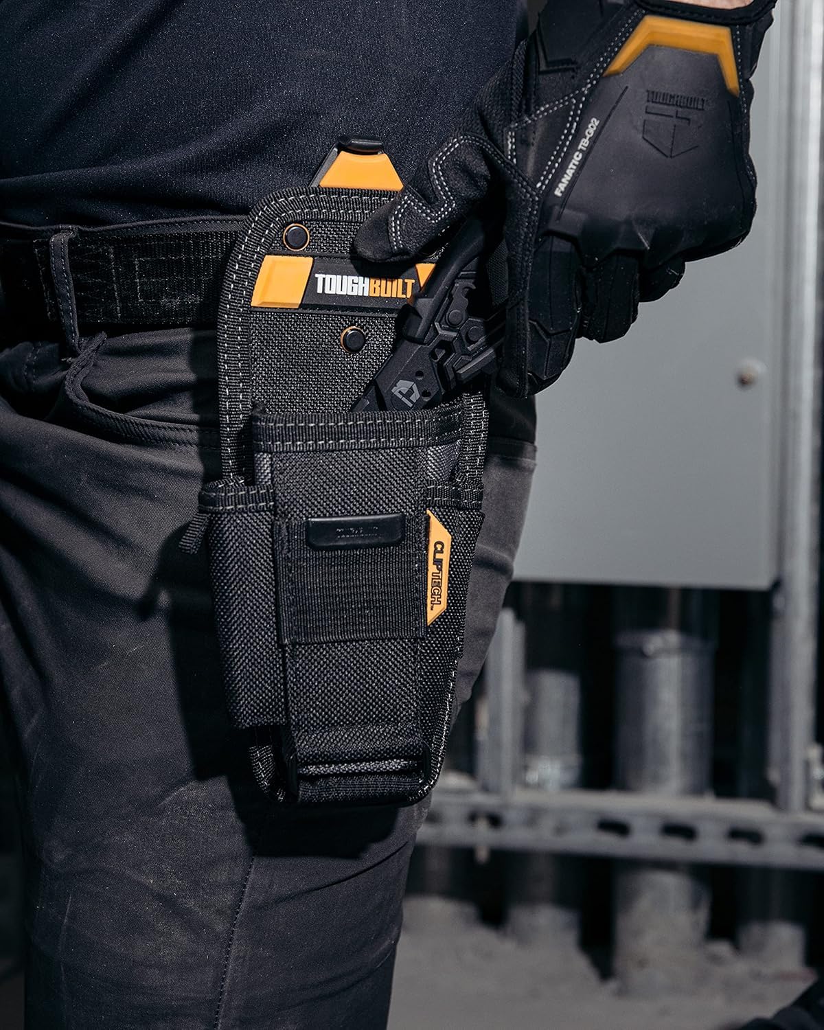 ToughBuilt - Bolsa de herramientas para alicates, bolsillos y bucles, clip de cinta métrica, destornillador, soporte para lápices, accesorios de funda de herramientas ajustables, organizador