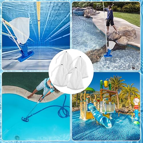 Miniatura 6 de Bolsa de malla de repuesto para aspiradora de piscina, bolsa de malla fina con cable de bloqueo, bolsa de filtro de aspiradora de piscina, bolsa de